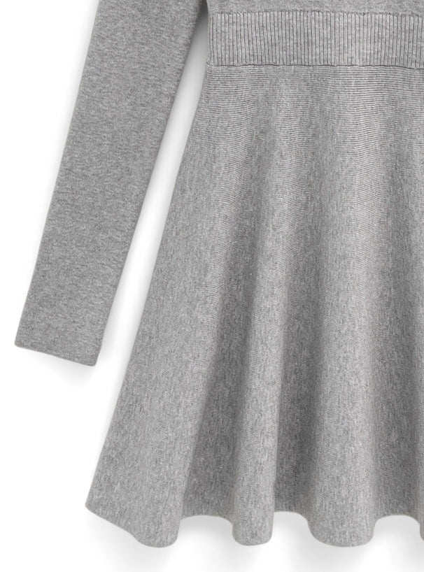 羽毛領露肩針織連身裙