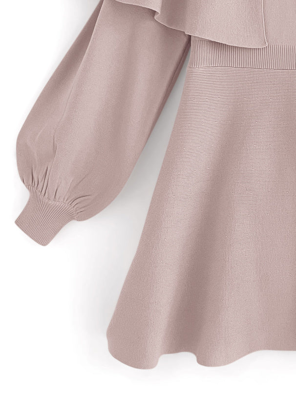 斗篷針織迷你連身裙