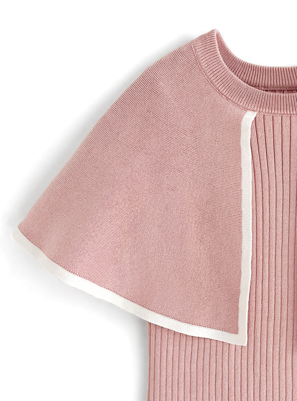 明線斗篷領針織上衣