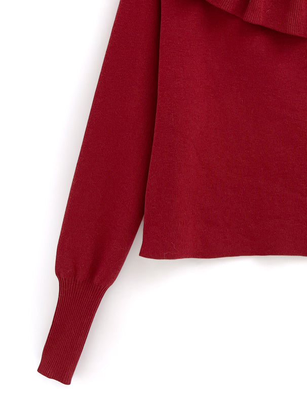 三色入｜頸圈單肩針織衫