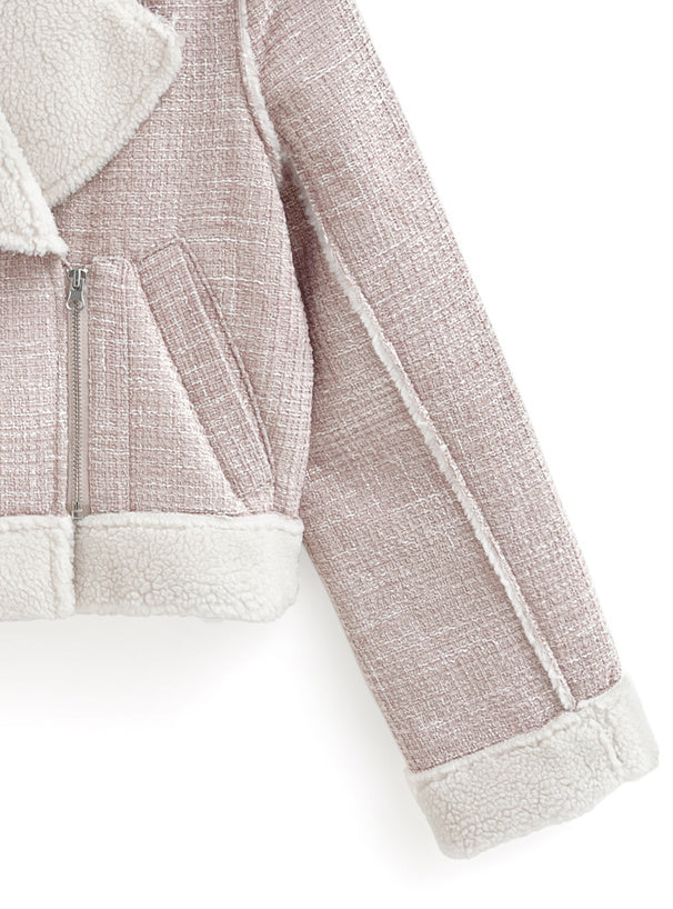 明線粗毛呢外套