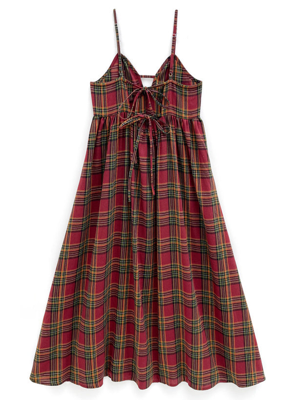 兩色入 | 格紋吊帶喇叭裙