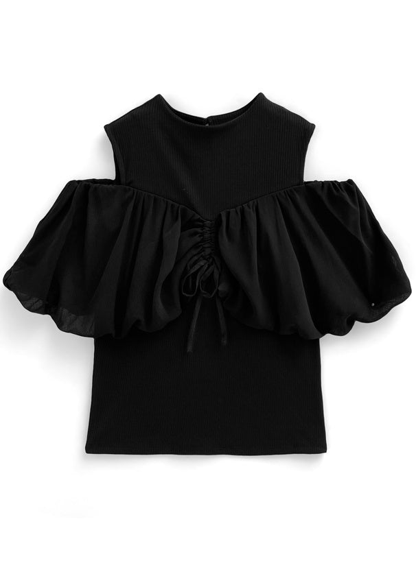 兩色入 | 露肩透明寬袖上衣