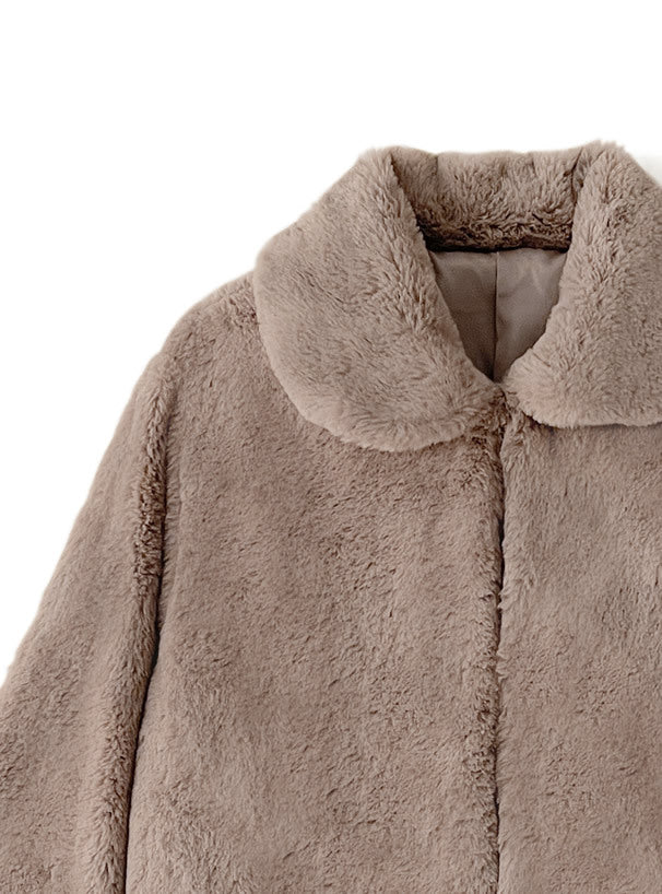 寬鬆有領毛毛外套