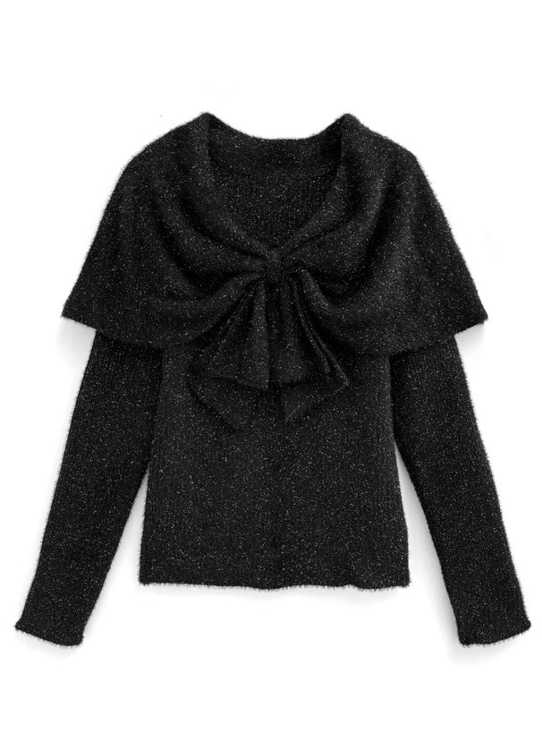 斗篷式蝴蝶針織衫