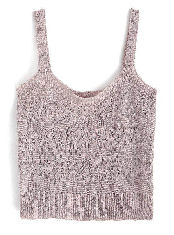 三色入｜吊帶背心 x 鏤空紋針織衫