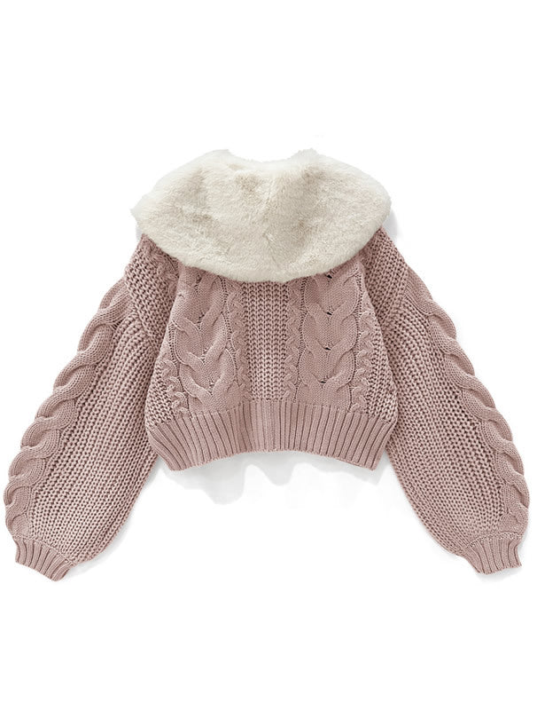 2way毛毛領針織衫