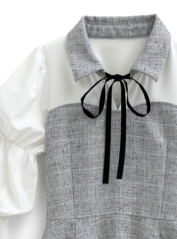 蝴蝶結泡泡連身裙