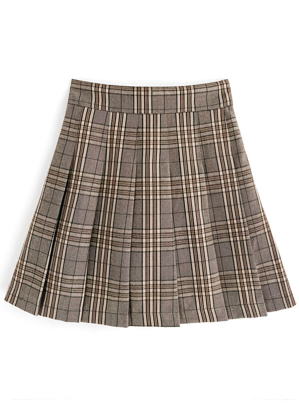 格紋百褶迷你裙