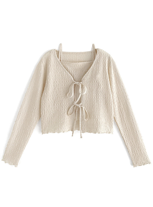 四色入｜蝴蝶結開衫x吊帶