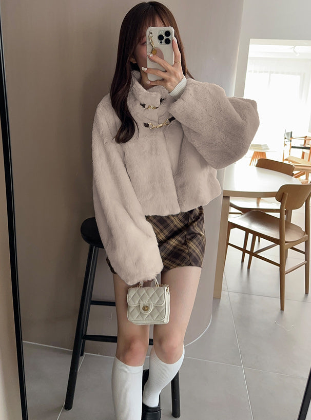 新中式毛毛短外套
