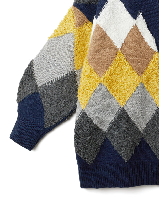 雙色菱格冷外套