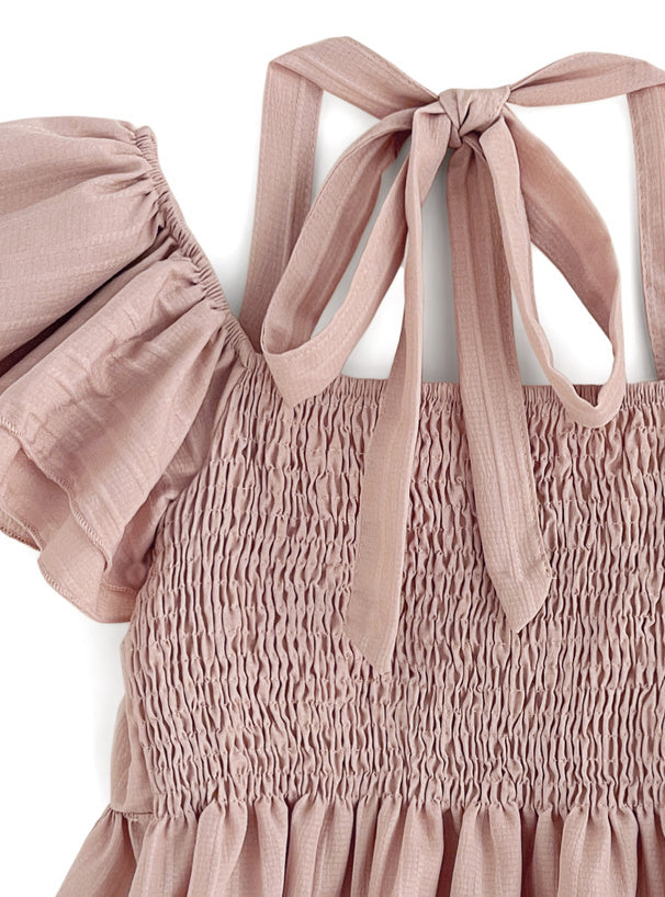 糖果色系！露背荷葉袖襯衫