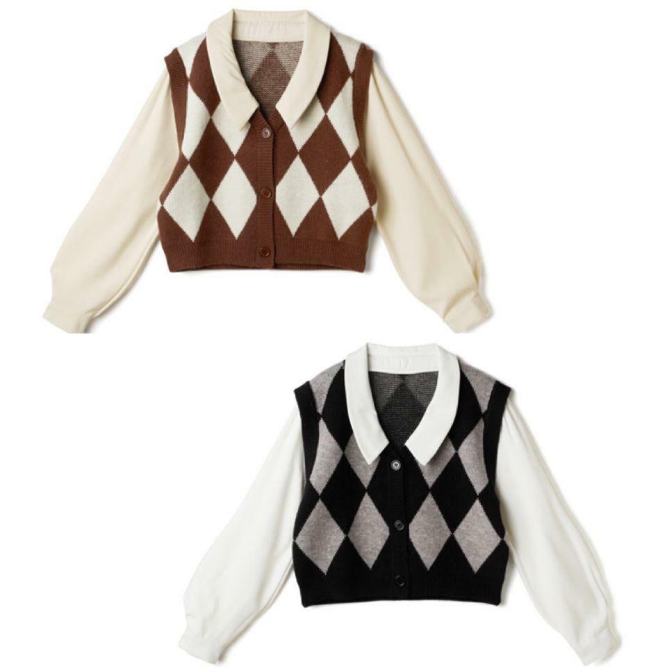 假兩件菱格裇衫