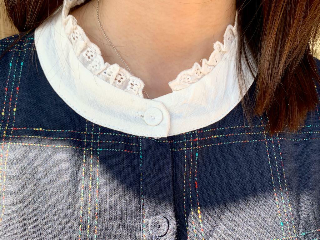 小企領格仔連身裙