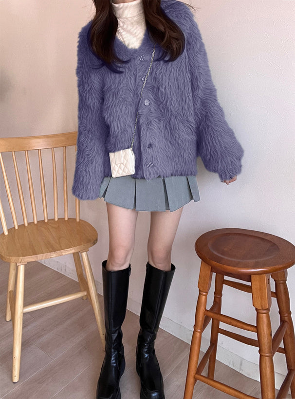 羽毛針織開襟衫