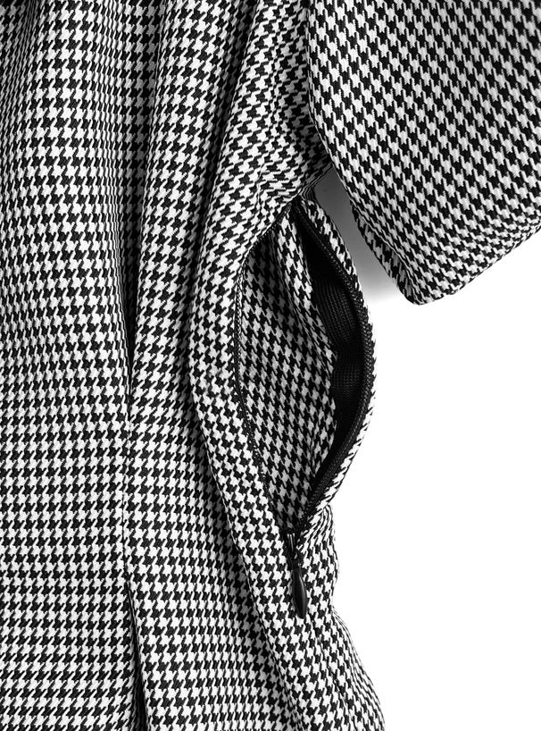 絲帶千鳥格泡泡裙