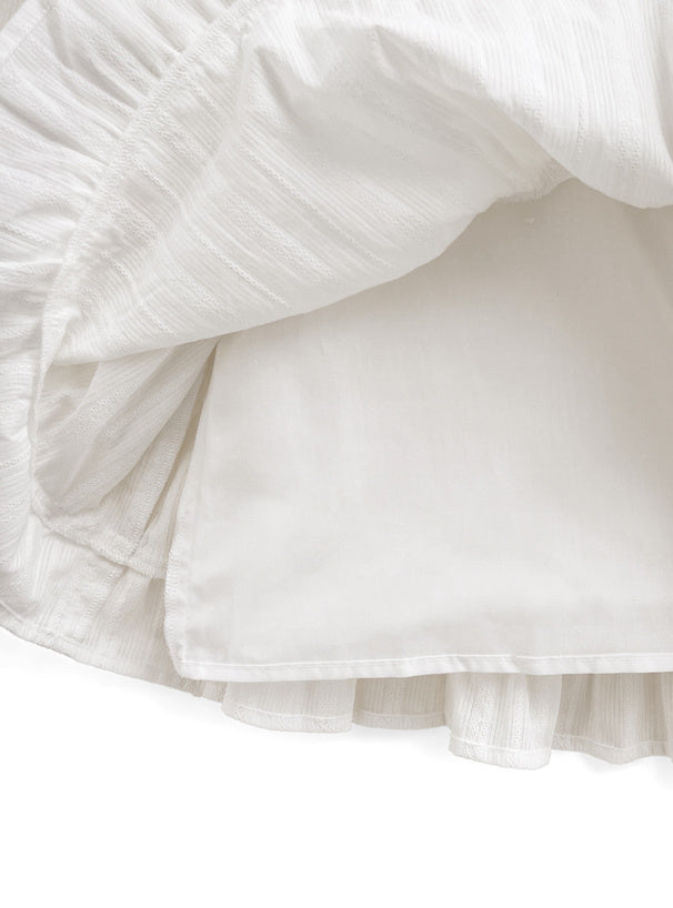 褶邊分層連身裙