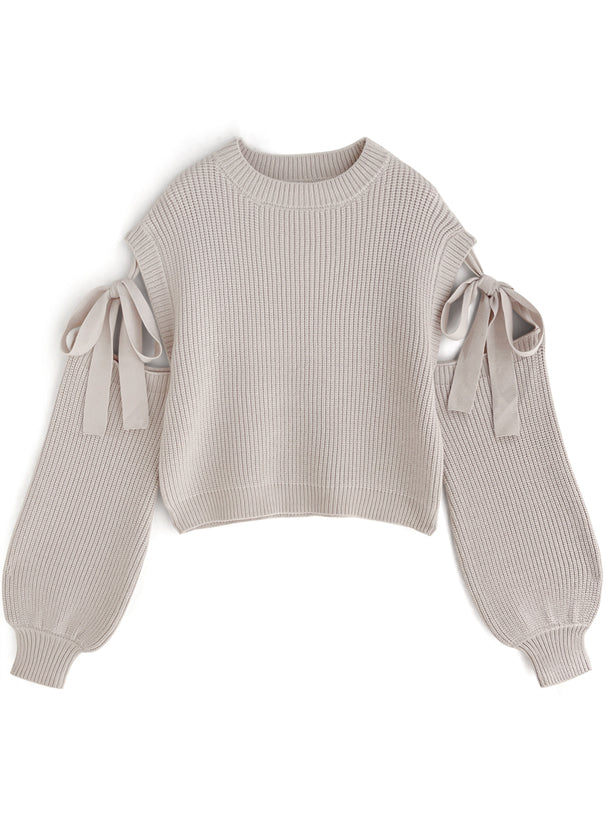 剪袖蝴蝶結上衣