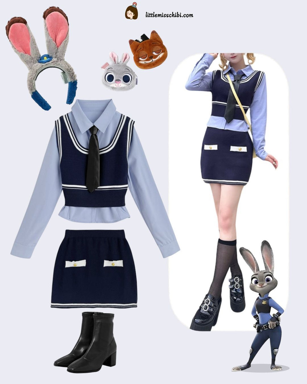 針織背心×緊身裙套裝