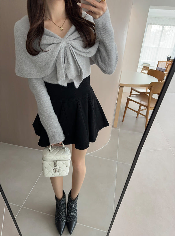 斗篷式蝴蝶針織衫