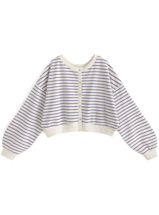 2way短款條紋上衣