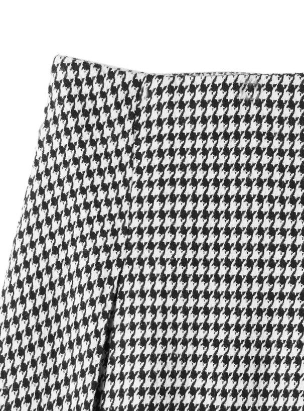 千鳥格紋喇叭半身裙