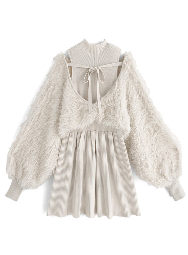 兩著毛茸茸針織裙