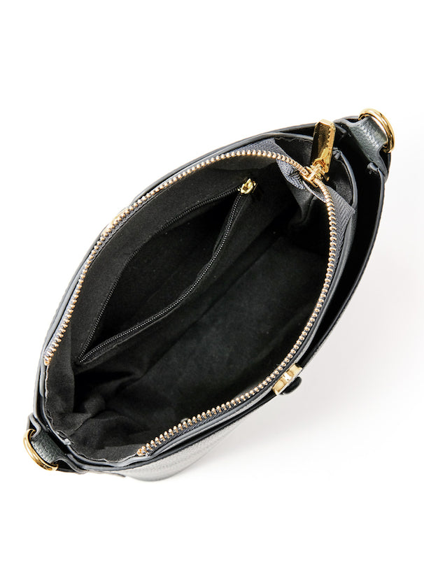 兩用方形皮革單肩包配小袋