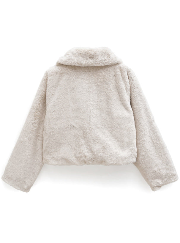 兩色入｜短版毛毛大褸