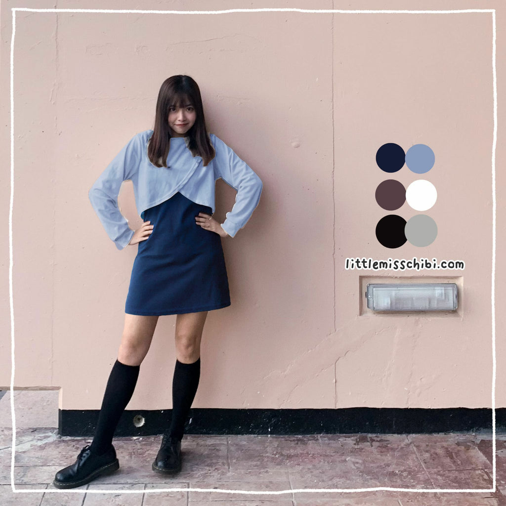 不規則外搭x背心裙套裝