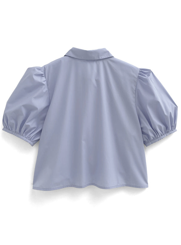 泡泡袖絲帶襯衫