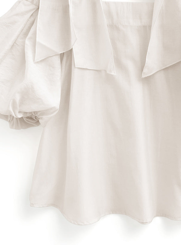 三色入｜露肩綁結上衣