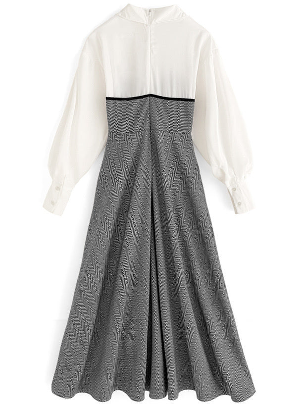 襯衫假兩件連衣裙