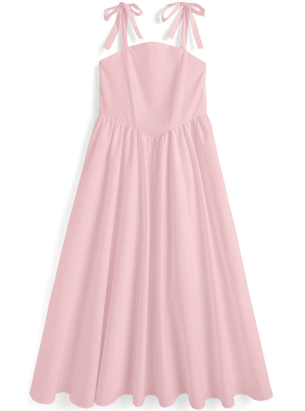 簡約款蝴蝶吊帶喇叭裙