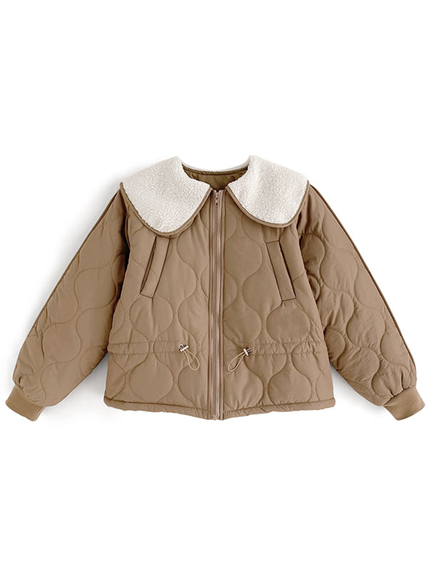 縫線毛毛領外套