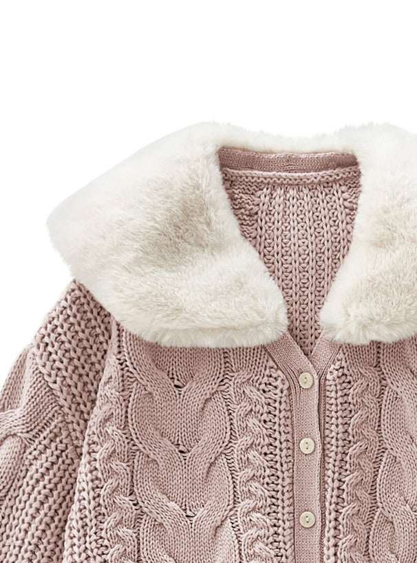 2way毛毛領針織衫