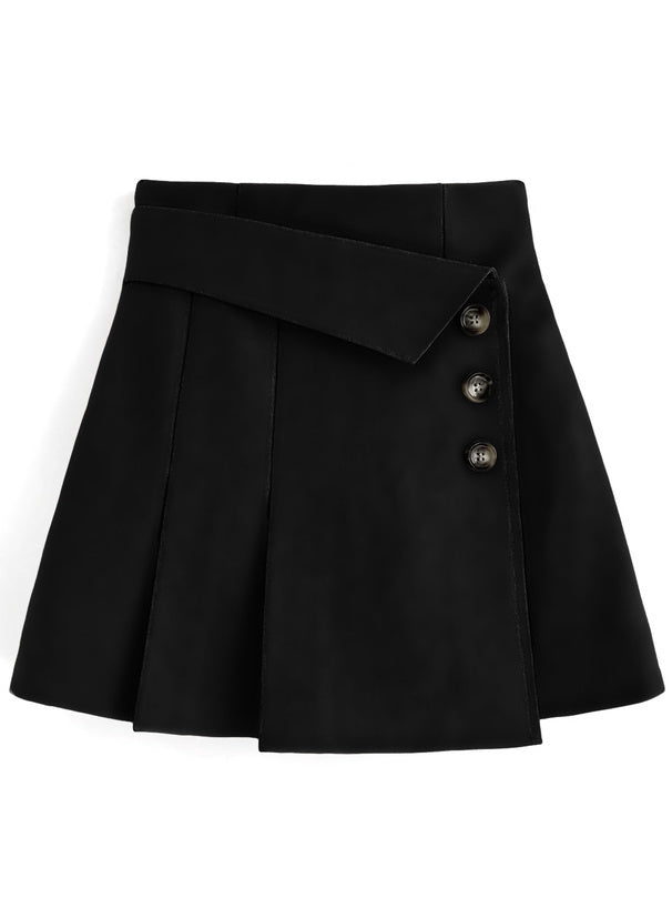 不對稱側扣迷你裙