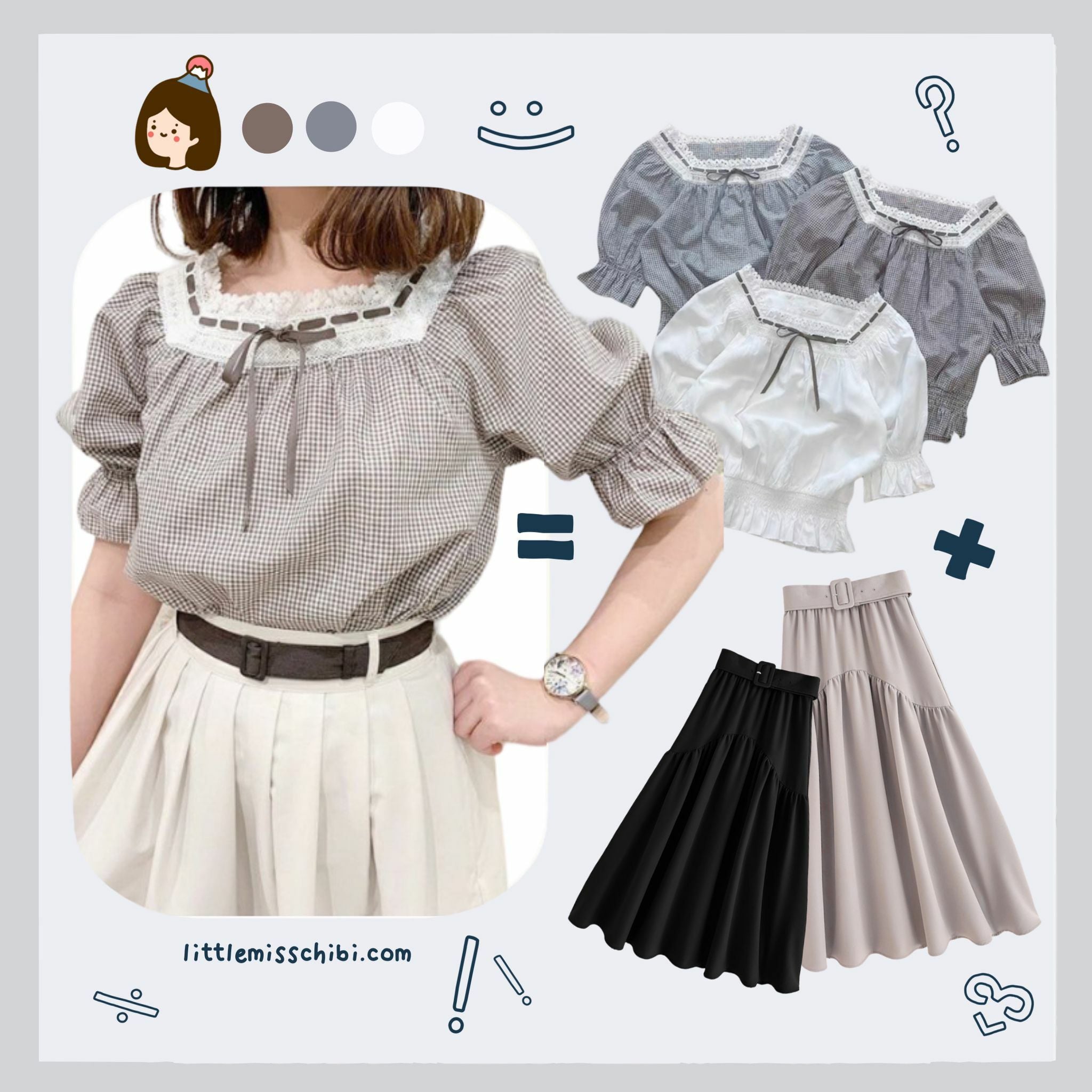 方領蝴蝶結泡泡上衣