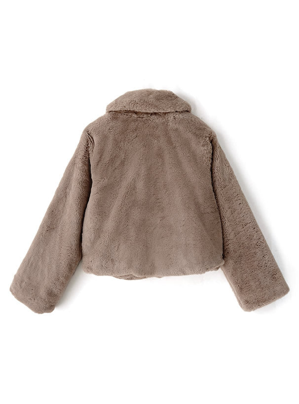 寬鬆有領毛毛外套