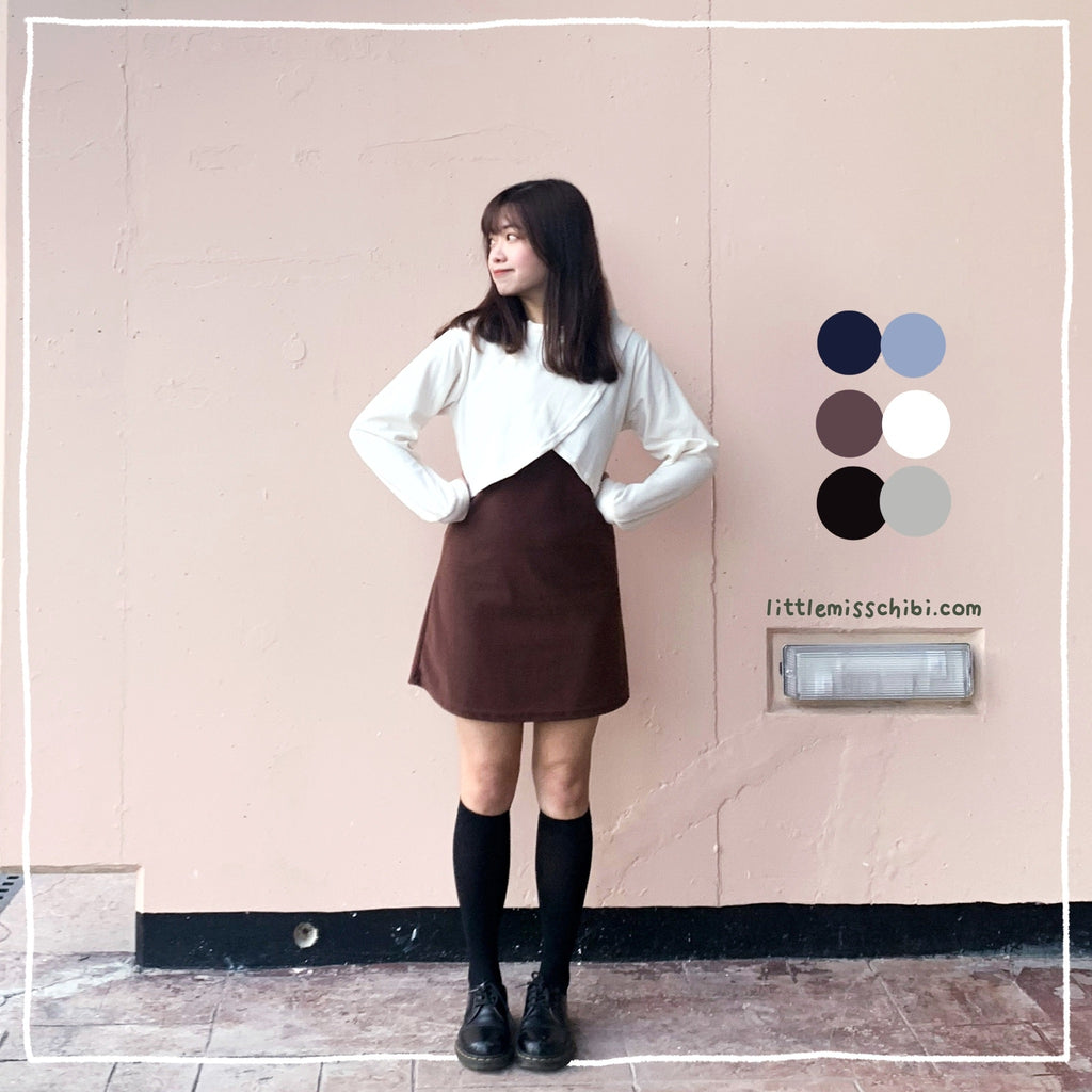 不規則外搭x背心裙套裝