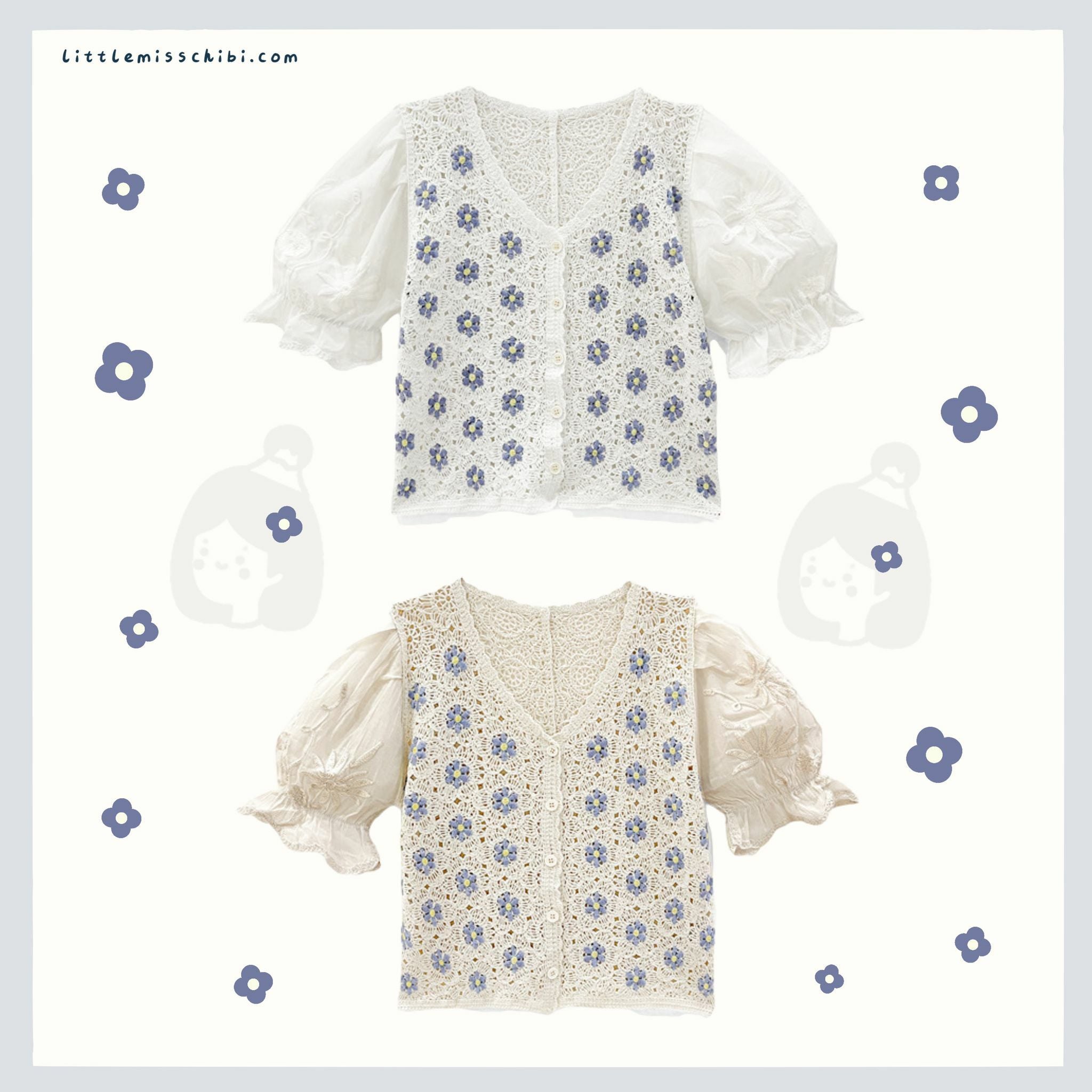 針織縷空花花上衣