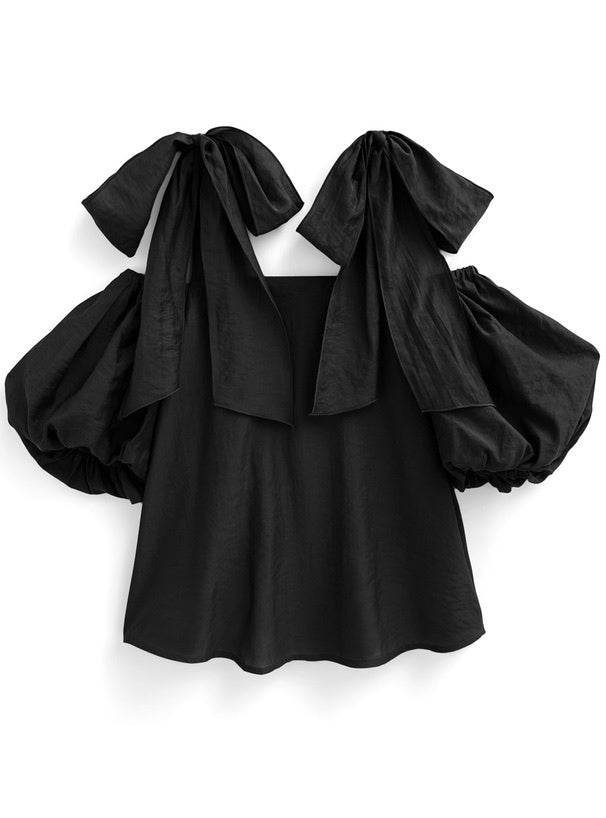 三色入｜露肩綁結上衣