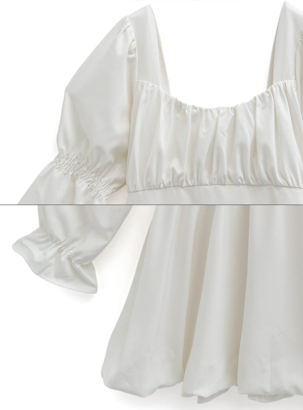 蝴蝶結腰帶氣球短裙