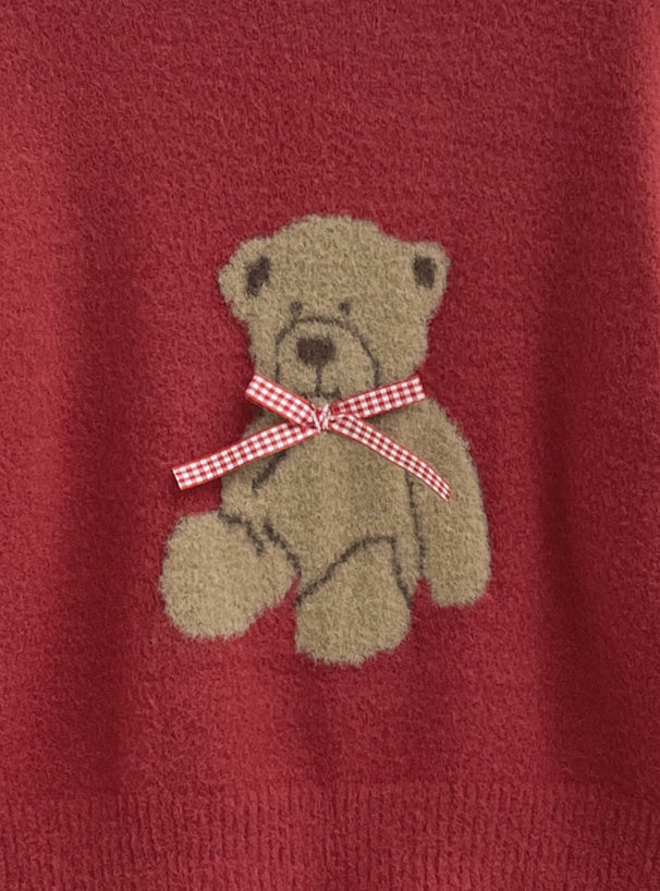 兩色入 | 熊熊絲帶針織上衣