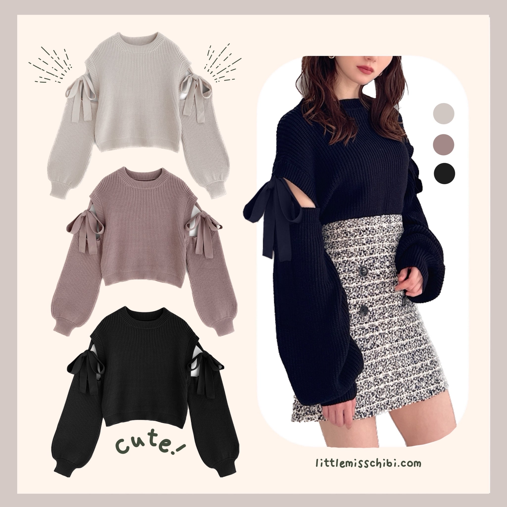 剪袖蝴蝶結上衣