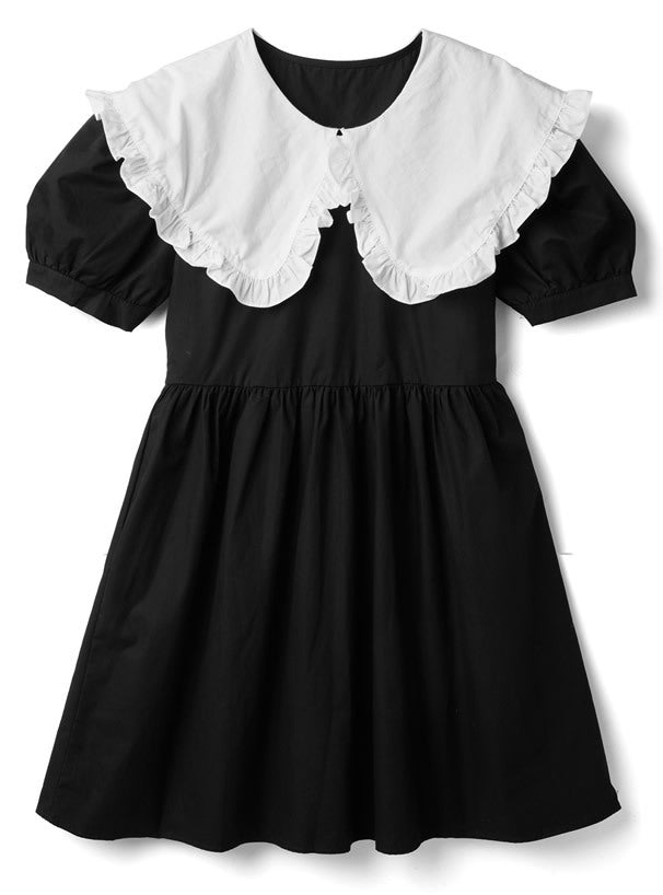 蕾絲領連身短裙