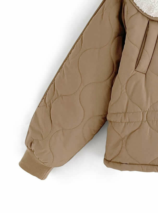 縫線毛毛領外套