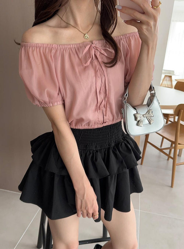 四色入｜2way繫帶透視上衣