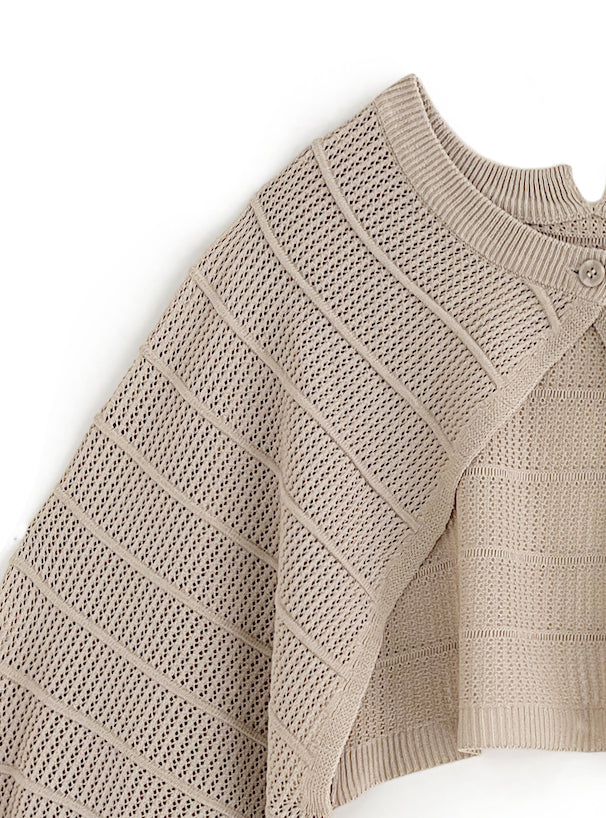 鏤空寬袖短上衣